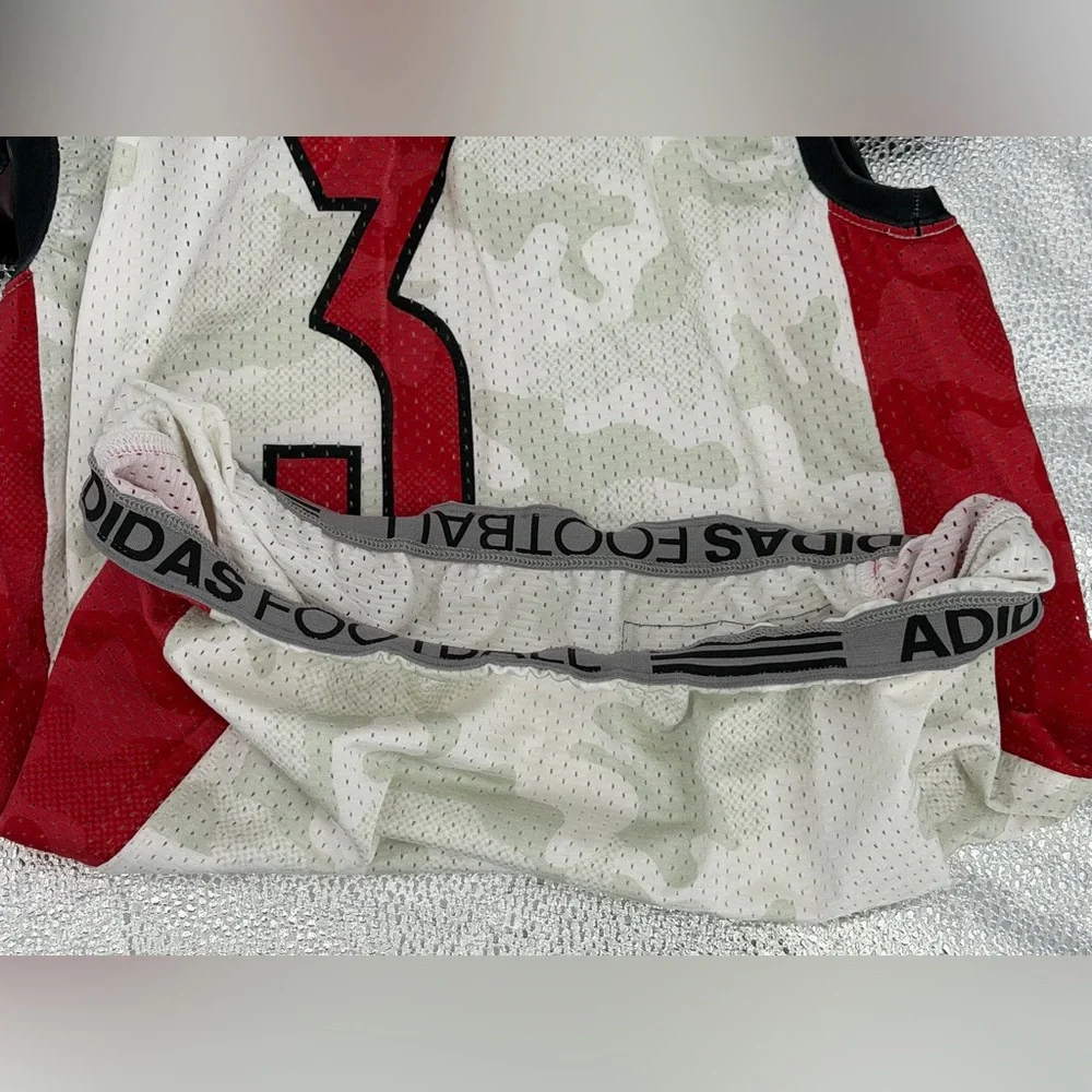 Adidas Louisville Cardinals #3 Football Jersey White Camo Men’s Large NCAA